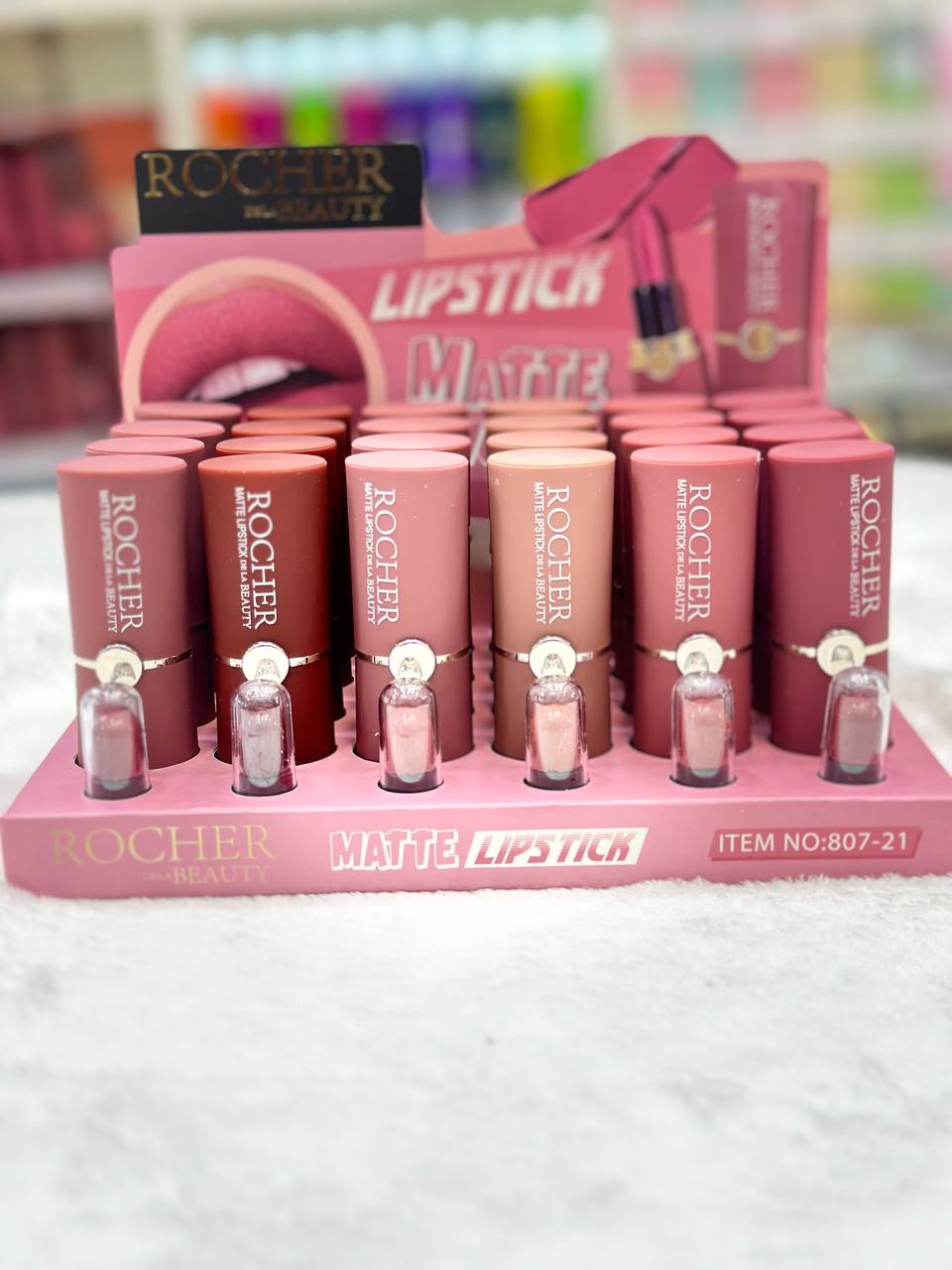 رژ جامد ROCHER matteعمده اصلی  ((قیمت بسته ۲۴ عددی))
